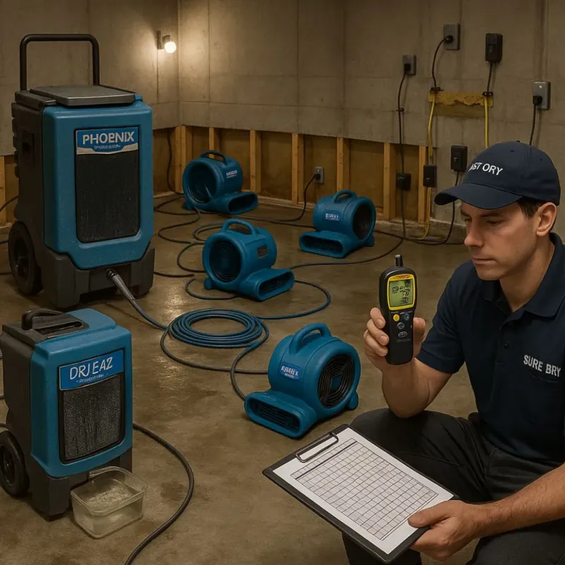 Structural Drying and Dehumidification process in Granville South, OH